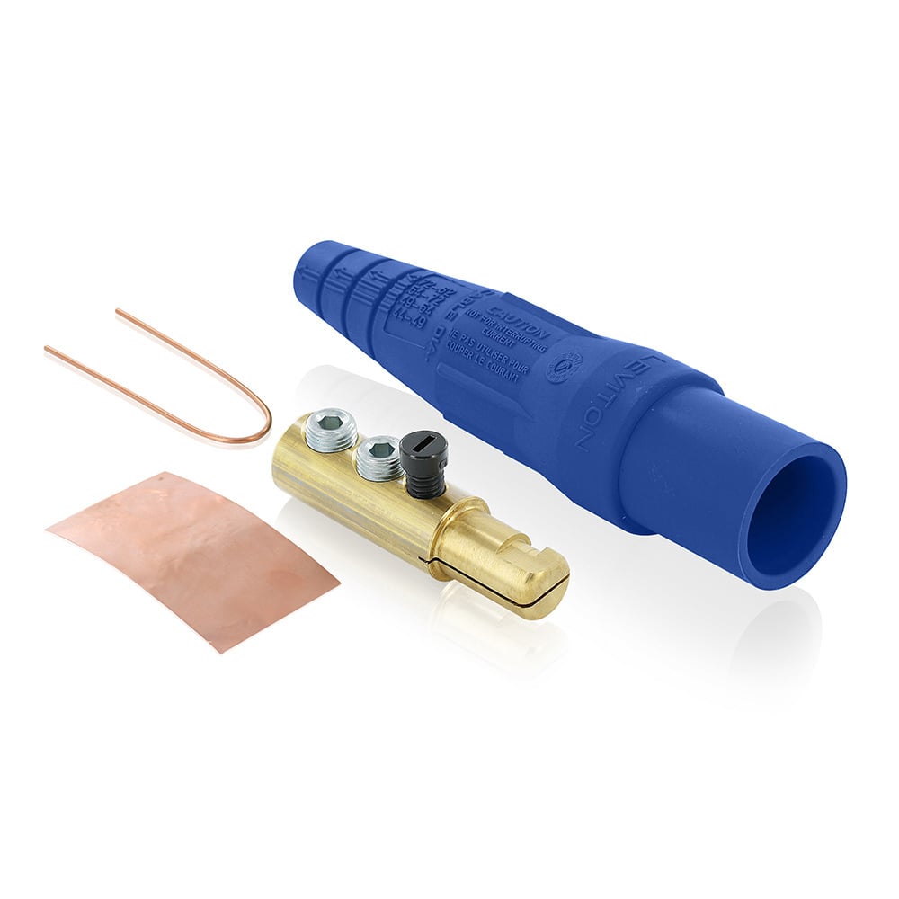 16D22-UB 1-Pole Cam Type Taper Nose Detachable Male Plug, 12 to 24 V AC/DC, 300 A, 2 to 2/0 AWG Wire, Double Set Screw, NEMA 3R