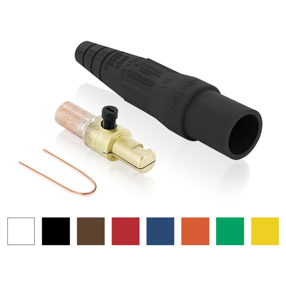 16D28-UE 1-Pole Cam Type Taper Nose Detachable Male Plug, 600 V AC, 400 A, 3/0 to 4/0 AWG Wire, Crimped Connection, NEMA 3R NEMA Rating