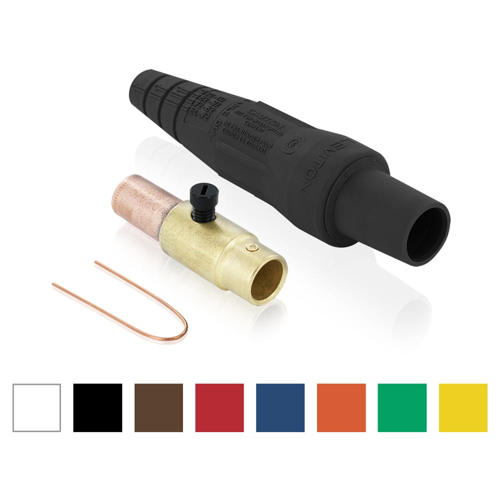 16D37-UG 1-Pole Cam Type Taper Nose Detachable Female Plug, 12 to 24 V AC/DC, 400 A, 3/0 to 4/0 AWG Wire, Crimped Connection, NEMA 3R NEMA Rating