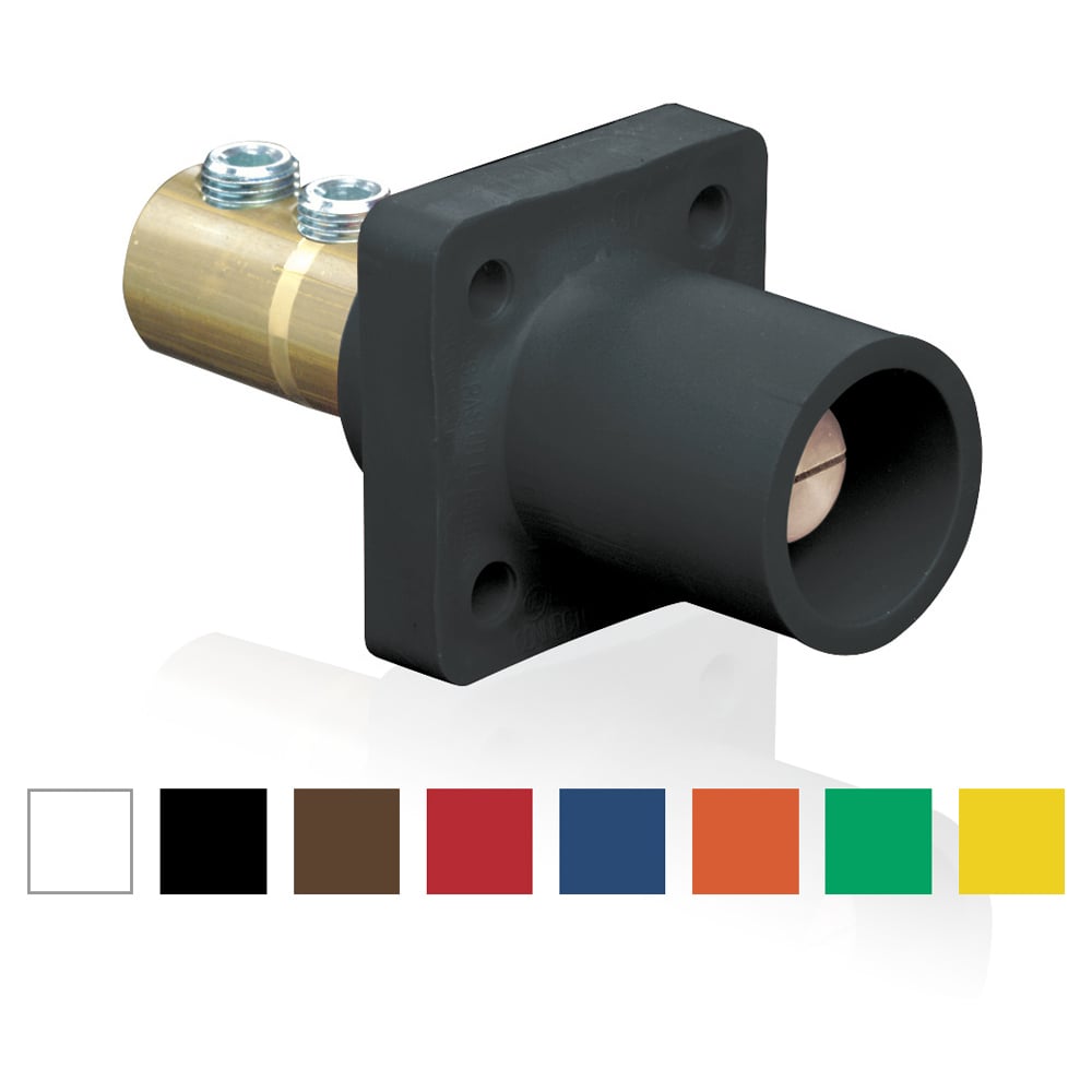 16R21-UG 16 Series 90 deg Cam Type Male Taper Nose Single Pole Receptacle, 600 V AC, 400 A, 1/0 to 4/0 AWG Wire, Double Set Screw Connection, NEMA 3R NEMA Rating