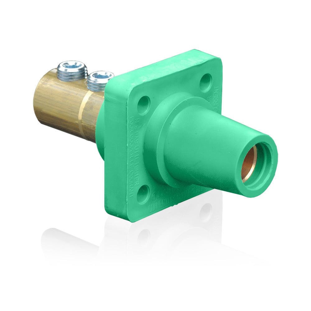 16R22-UG 16 Series 90 deg Cam Type Female Taper Nose Single Pole Receptacle, 600 V AC, 400 A, 1/0 to 4/0 AWG Wire, Double Set Screw Connection, NEMA 3R NEMA Rating