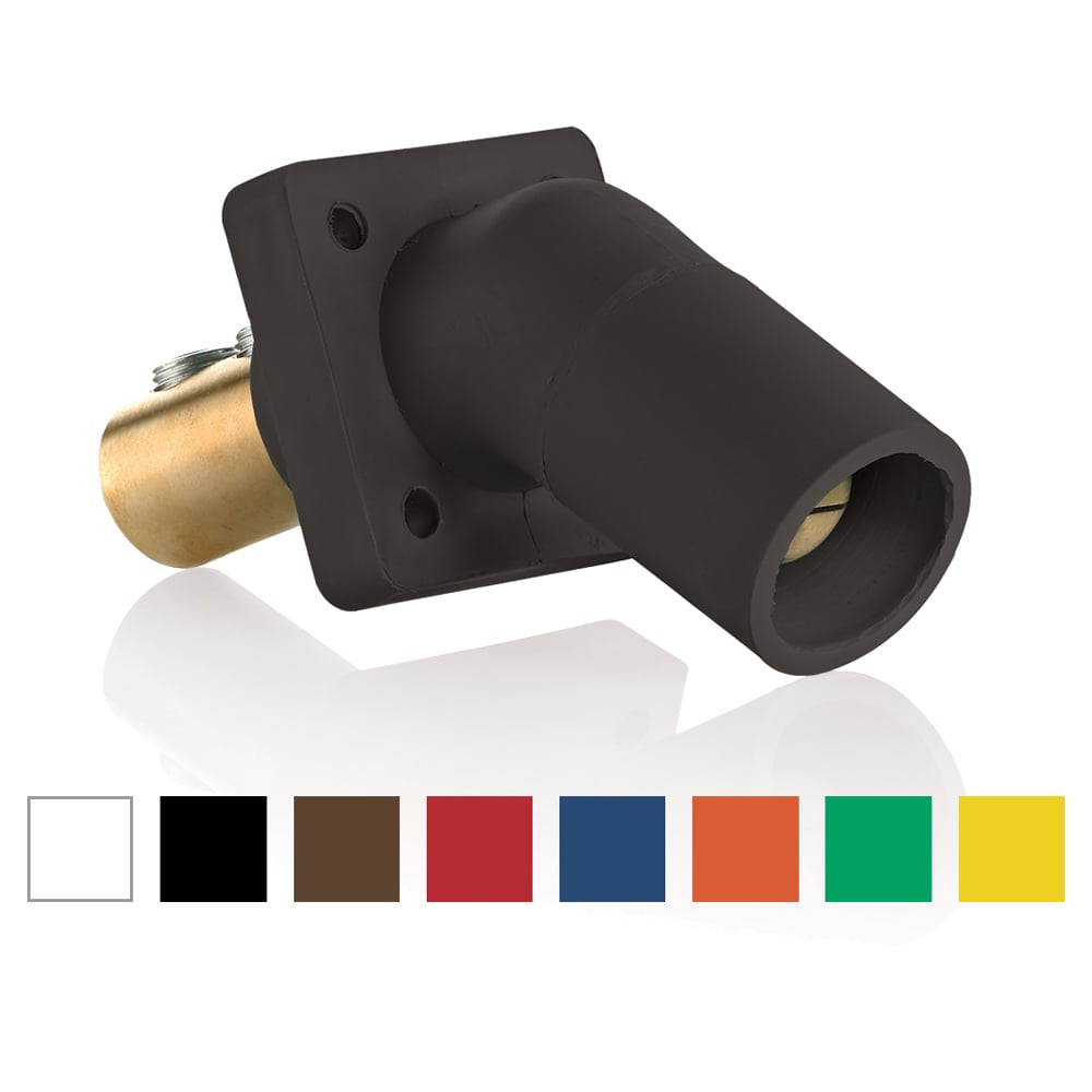 16R27-UG 16 Series 45 deg Cam Type Male Taper Nose Single Pole Receptacle, 600 V AC, 400 A, 1/0 to 4/0 AWG Wire, Double Set Screw Connection, NEMA 3R NEMA Rating