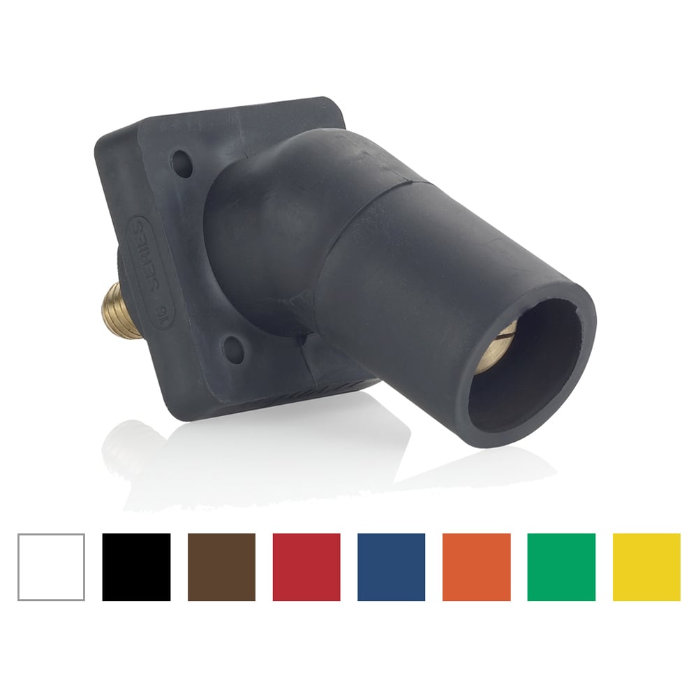 16R29-UE Rhino-Hide 16 Series 45 deg Cam Type Female Single Pole Receptacle, 600 V AC/DC, 400 A, 2 to 4/0 AWG Wire, Threaded/Stud Connection, NEMA 3R NEMA Rating