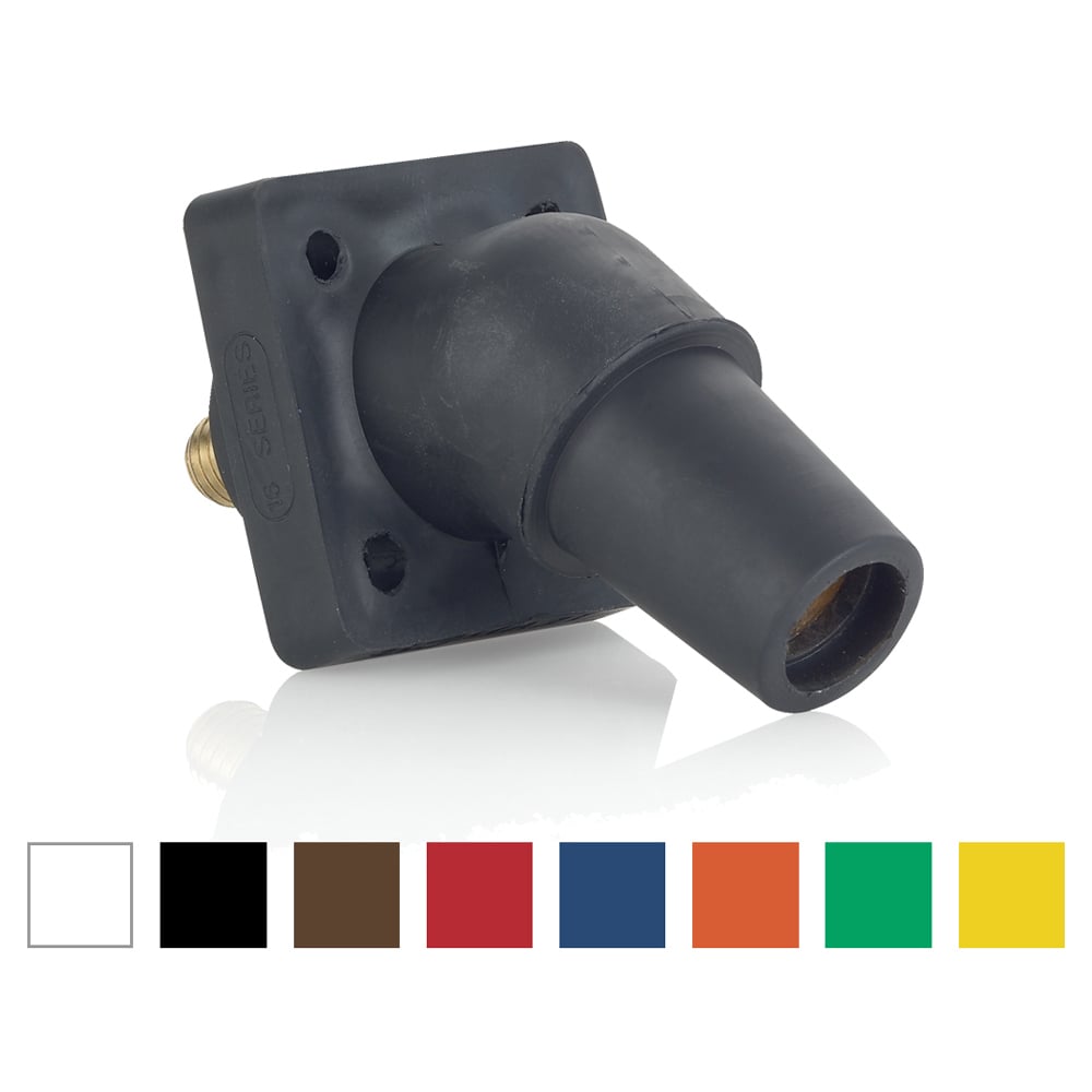 16R30-UW Rhino-Hide 16 Series 45 deg Cam Type Female Single Pole Receptacle, 600 V AC/DC, 400 A, 2 to 4/0 AWG Wire, Threaded/Stud Connection, NEMA 3R NEMA Rating