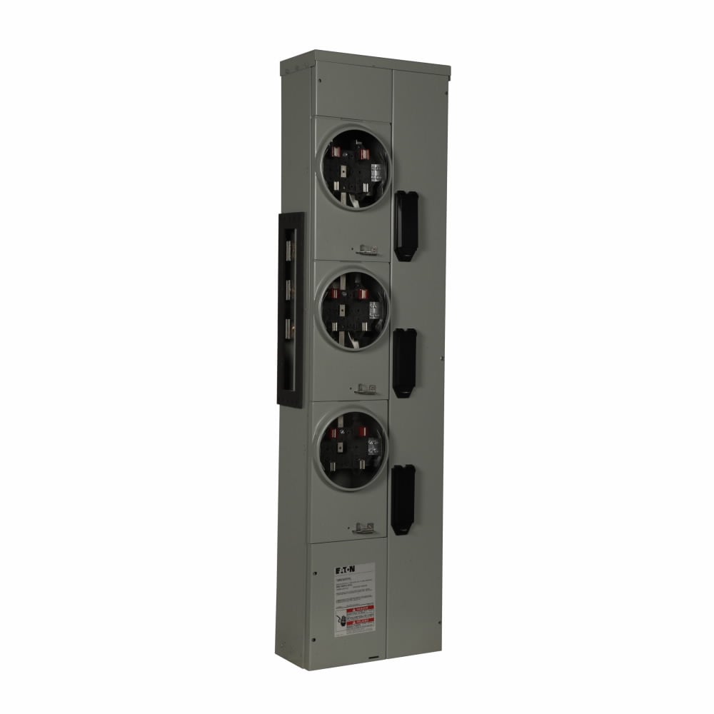 1MM320RRLP Residential Meter Stack 200 Amp, Outdoor, 1 Phase in and 1 Phase out, 3 Socket, Aluminum, Ringless, 120/240V
