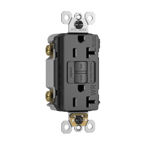 2097TRWRBK radiant 20 Amp Duplex GFCI Receptacle SafeLock Protection, Black