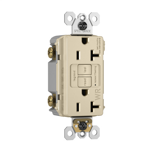2097TRWRLA radiant 20 Amp Duplex GFCI Receptacle SafeLock Protection, Light Almond