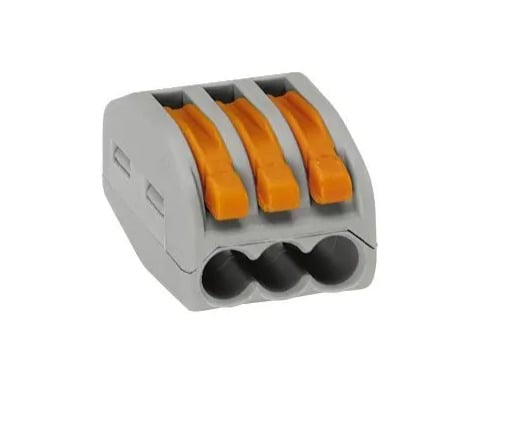 222-413/K194-4045 Compact Splicing Connector With Operating Lever, 400 V AC, 32 A, 3 Poles