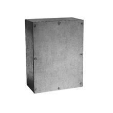Type 1 junction boxes, 24" height, 8" length, 20" width, NEMA 1, Screw cover, SCGV NK enclosure, Surface mounted, Medium single door, No knockout, Thru holes, Galvanized steel