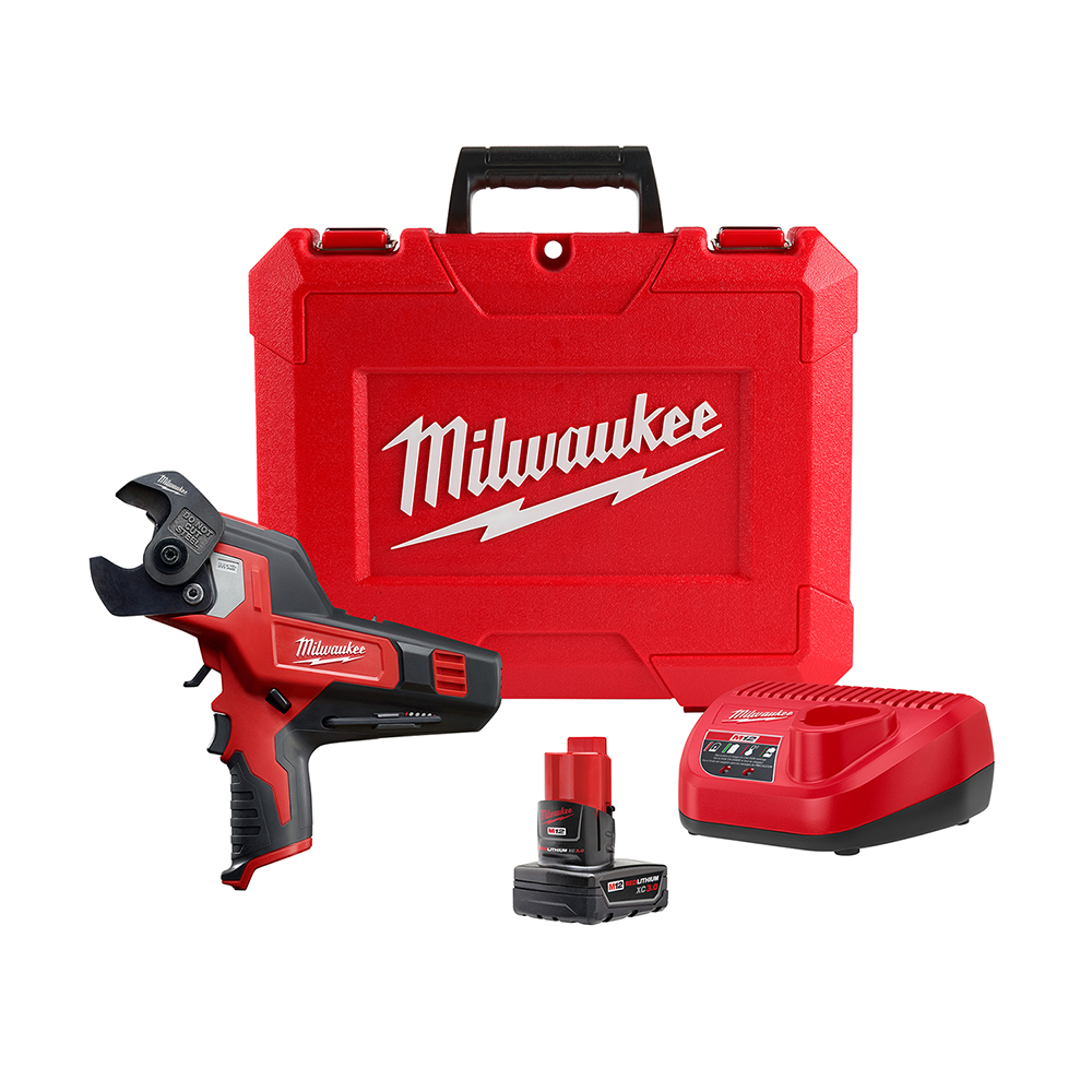 2472-21XC M12 Redlithium Cordless Cable Cutter Kit, 600 kcmil Copper, 750 kcmil Aluminum, 1-3/16 in Communication Cable Cutting, 12 V DC, 3 Ah Li-Ion Battery