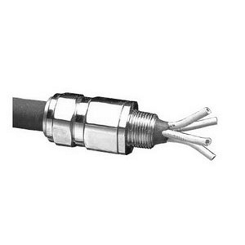25PXREX0755X Explosionproof Flameproof Straight Liquid Resin Barrier Cable Connector, 3/4 in Trade, 0.44 to 0.79 in Cable Openings, Brass, Nickel Plated