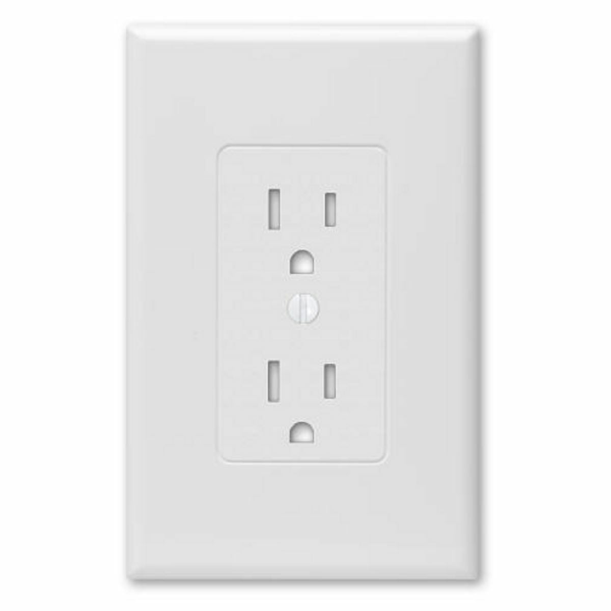 MASQUE 2600W Duplex Wall Plate, 1 Gangs, 3.19 in W x 5 in H x 0.27 in D, Polycarbonate, White