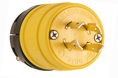 2674 Rubber Dust-Tight Locking Plug, Yellow