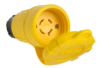 27W76 Turnlok 20 Amp, 3Φ480V Watertight Connector, NEMA 4X/6P, Yellow