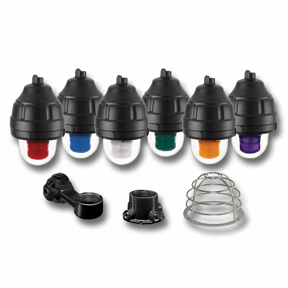 27XST-120G-MOD Explosionproof Flashing Light, 120 V AC, Strobe Lamp, 8.8 in Dia, Ceiling/Pendant/Wall Mount, Green Lens