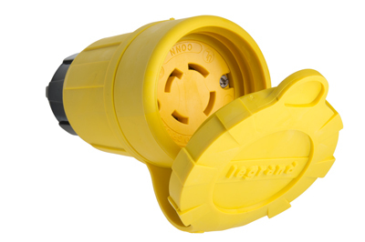 29W76 Turnlok 29W76 Watertight NEMA 4X/6P Locking Connector,Yellow