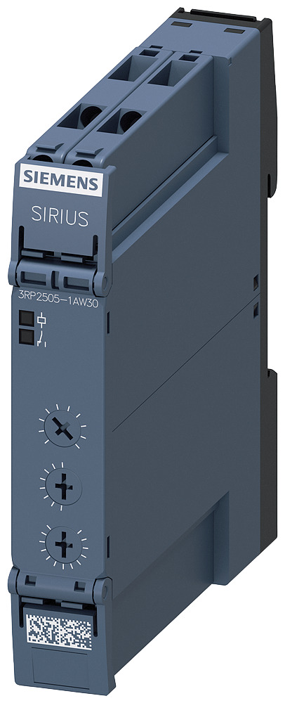 3RP25051AW30 Sirius 13-Function Multi-Function Timing Relay With LED, 0.05 s to 100 hr Setting, 300 V AC, 7 Pin, 1 Form C SPDT Contact
