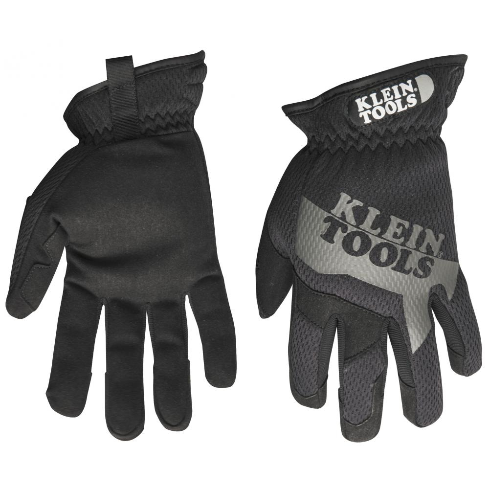 40205 Breathable General Purpose Gloves, Work, Reinforced Style, M, Synthetic Leather Palm, Black, Elastic Wrist Cuff, Foam/Tricot Lining