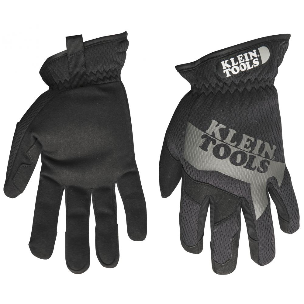 40207 Breathable General Purpose Gloves, Work, Reinforced Style, XL, Synthetic Leather Palm, TrekDry, Black/Gray, Elastic Wrist Cuff, Foam/Tricot Lining