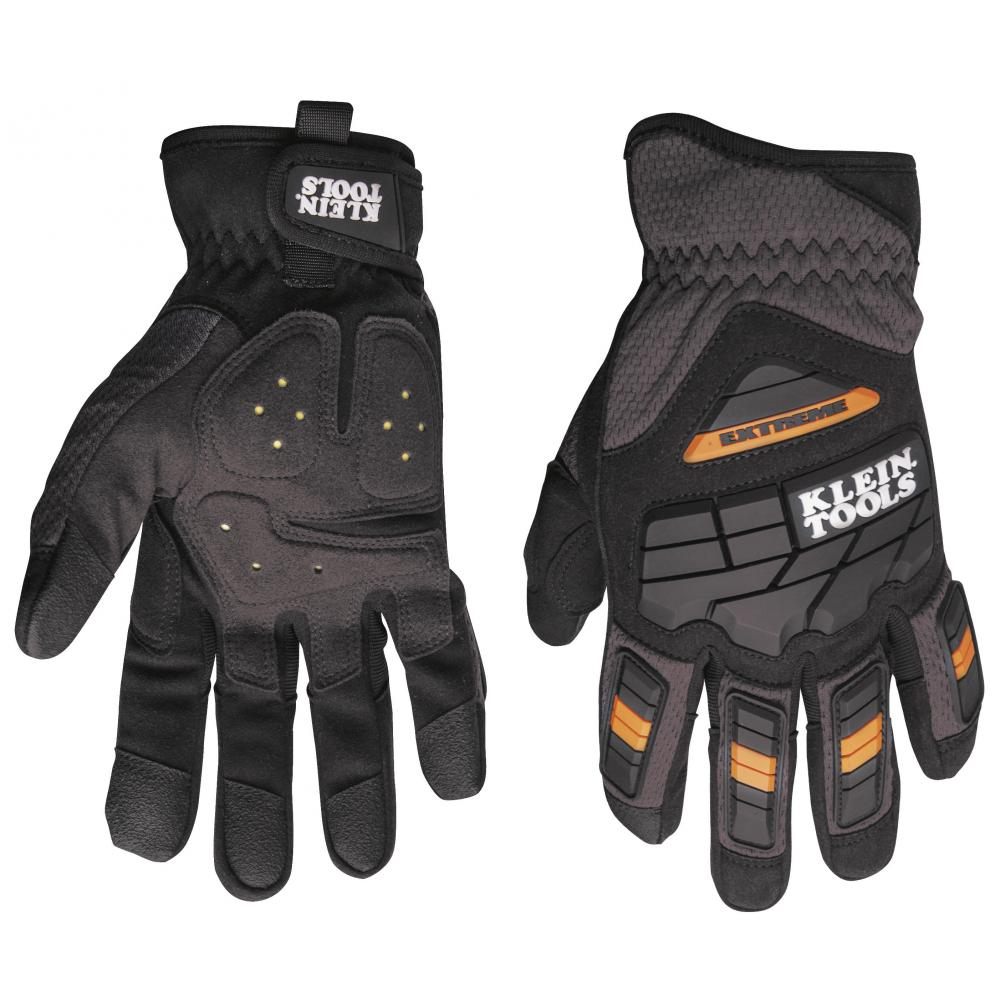 40218 Journeyman Extreme Gloves, L, Synthetic Leather Palm, TPR, Black, Slip-On Cuff, Bright Coating, Foam/Tricot Lining