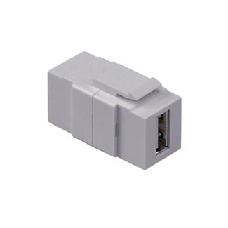 40835-G QuickPort Feed Through USB Connector, Snap-In Connector, ABS, White