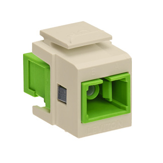 41085-ASI QuickPort Simplex Fiber Optic Adapter, SC/APC Connector, Snap-Fit Mount, Single-Mode Fiber