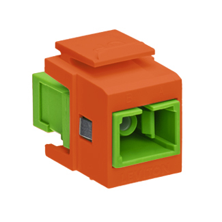41085-ASO QuickPort Simplex Fiber Optic Adapter, SC/APC Connector, Snap-Fit Mount, Single-Mode Fiber