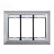 41290-TMS MOS Wallplate With ID Window, 3 Gangs, 5.09 in L x 5.11 in W, 304 Stainless Steel, Surface Mount