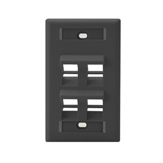 42081-4ES QuickPort Angled Wallplate With ID Window, 1 Gang, 4-1/2 in L x 2-3/4 in W, Plastic, Surface Mount