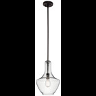 The design of this 1 light pendant from Everly collection is based on decorative blown glass containers. It features clear seedy glass and is made memorable with the use of vintage squirrel cage filament lamps. Contemporary or traditional, this pendant can be used singularly or in multiples to elevate every room.