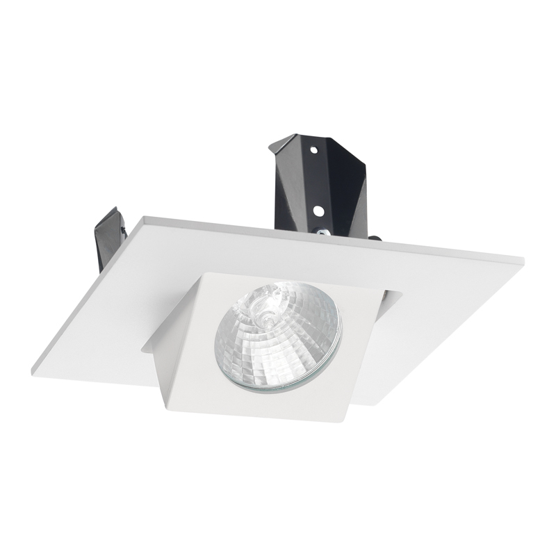 440SQ BL Adjustable Square Flush Gimbal Trim, 4 in ID x 5 in OD, Incandescent Lamp, For Use With IC44N, IC44N W, IC44N S, TC44, TC44 V, TC44 S and TC44R Series Line and Low Voltage Housing