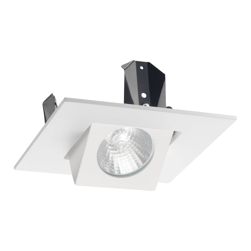 440SQ WH Adjustable Square Flush Gimbal Trim, 4 in ID x 5 in OD, Incandescent Lamp, For Use With IC44N, IC44N W, IC44N S, TC44, TC44 V, TC44 S and TC44R Series Line and Low Voltage Housing
