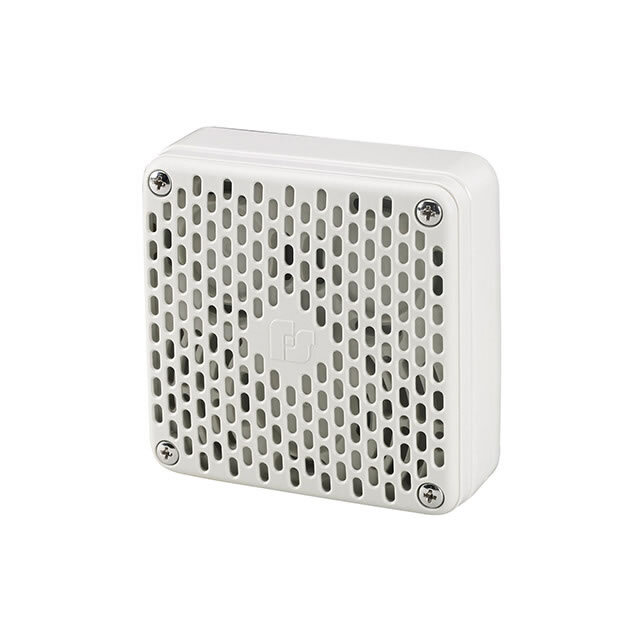 450E-024 Vibratone General Purpose Non-Metallic Electronic Horn, 12 to 24 V DC, 0.12/0.22 A, 90 dB Sound, Flush Mount, Light Gray, ARRA Compliant|BAA Compliant|cUL Listed|UL Listed