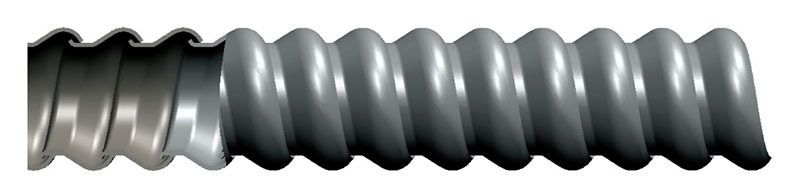 455551 Type RWS Standard Flexible Metallic Conduit, 1-1/2 in Trade, 1.5 to 1.575 in ID x 1.85 to 1.95 in OD, 25 ft Coil L, Steel