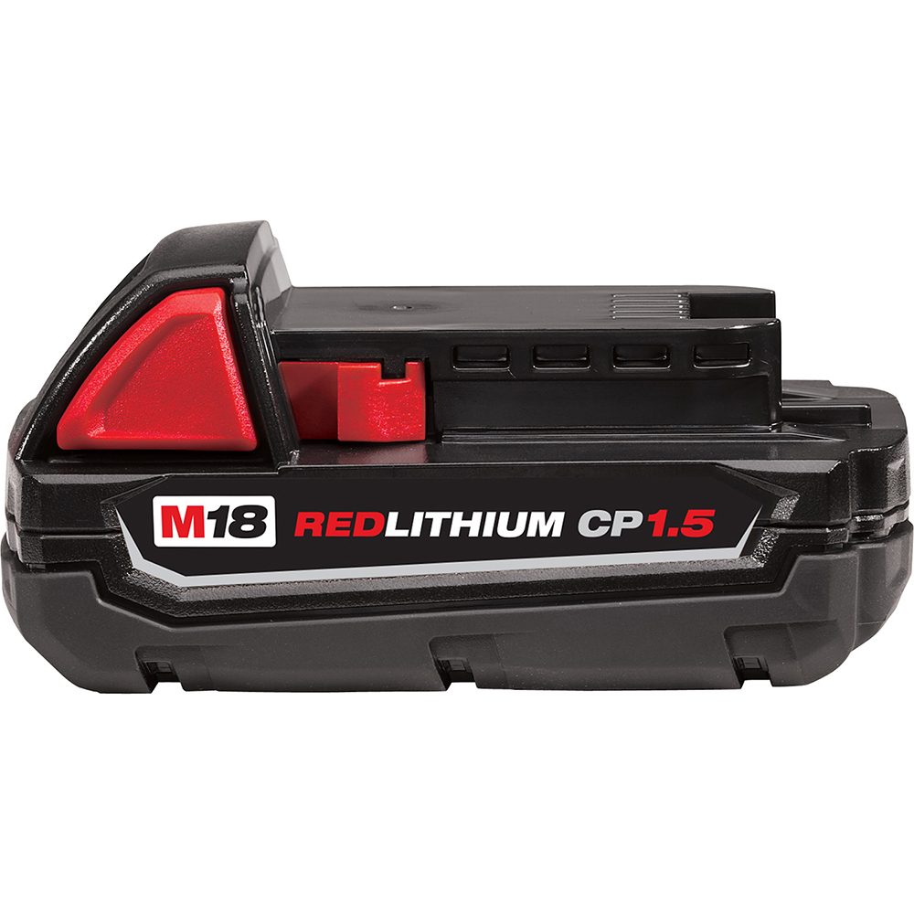 48-11-1811 M18 Compact Rechargeable Cordless Battery Pack, 1.5 Ah Li-Ion Battery, 18 V DC Charge, For Use With M18 Cordless Power Tool