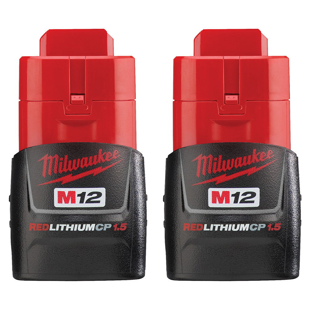 48-11-2411 M12 Compact Rechargeable Cordless Battery Pack, 1.5 Ah Li-Ion Battery, 12 V DC Charge, For Use With M12 Cordless Power Tool