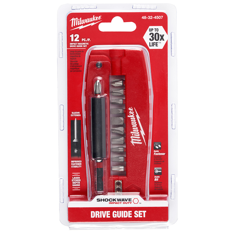 48-32-4507 Drive Guide Set, 12 Pieces, 1/4 in L Hex Shank, 3 in OAL, Alloy Steel
