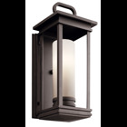 The South Hope(TM) 17.75in; 1 Light outdoor wall light features a traditional lantern look with its satin etched cased opal glass and Rubbed Bronze(TM) finish. The South Hope wall light works in several aesthetic environments, including traditional and transitional.