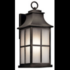 This 1 light medium outdoor lantern from the Pallerton Way(TM) collection enriches the exterior of your home with welcoming warmth. The Olde Bronze finish and etched seedy glass gives off an updated traditional style.