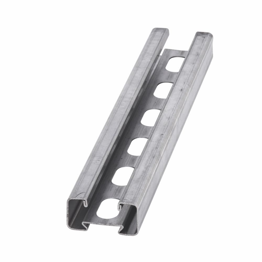 4Dimension 4D21SH-120GLV Slotted Strut System Channel, 10 ft L 2 in W 1 in D 18 ga THK, Steel, Pre-Galvanized, Domestic