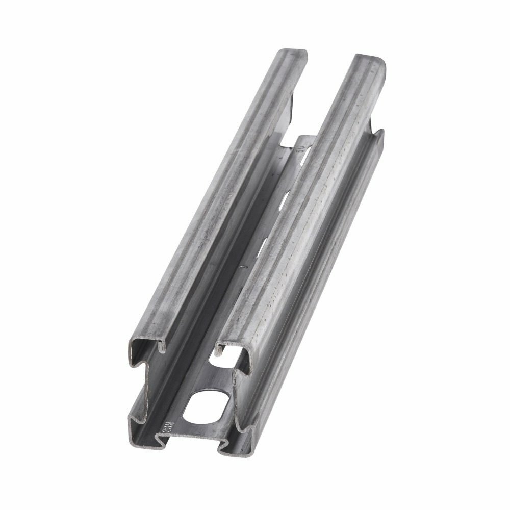 4Dimension 4D22SH-240GLV Slotted Strut System Channel, 20 ft L 2 in W 2 in D 18 ga THK, Steel, Pre-Galvanized, Domestic