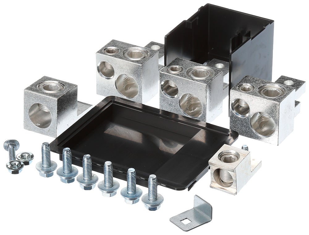 4MLKA3A Field Installable Main Lug Kit, 1/0 AWG to 250 kcmil, 2 AWG to 600 kcmil, For Use With 3-Phase P1 Panelboard