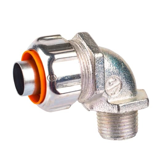 5254-PT T&B Quick-Connect 5200-PT Bare Non-Insulated Liquidtight Connector, 1 in Trade, 90 deg, Malleable Iron