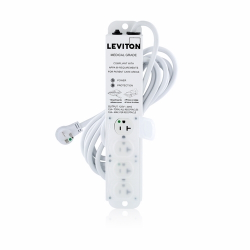 5304M-2S5 5300 Surge Protected Power Strip With Locking Cover, 125 V AC, 16 A, 4 Outlets, 15 ft L Cord