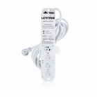 16A - 125VAC Medical Grade Power Strip.  Surge-protected.  With 4 Nema 5-20R Outlets With Locking Covers. 15-ft Power Cord With Right-angle Nema 5-20P Plug