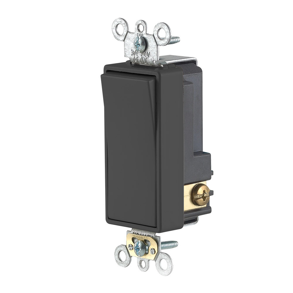 56021-2E Decora Plus Self-Grounding Standard Low Voltage AC Quiet Switch, 24 V AC/DC, 3 A, SPST Contact