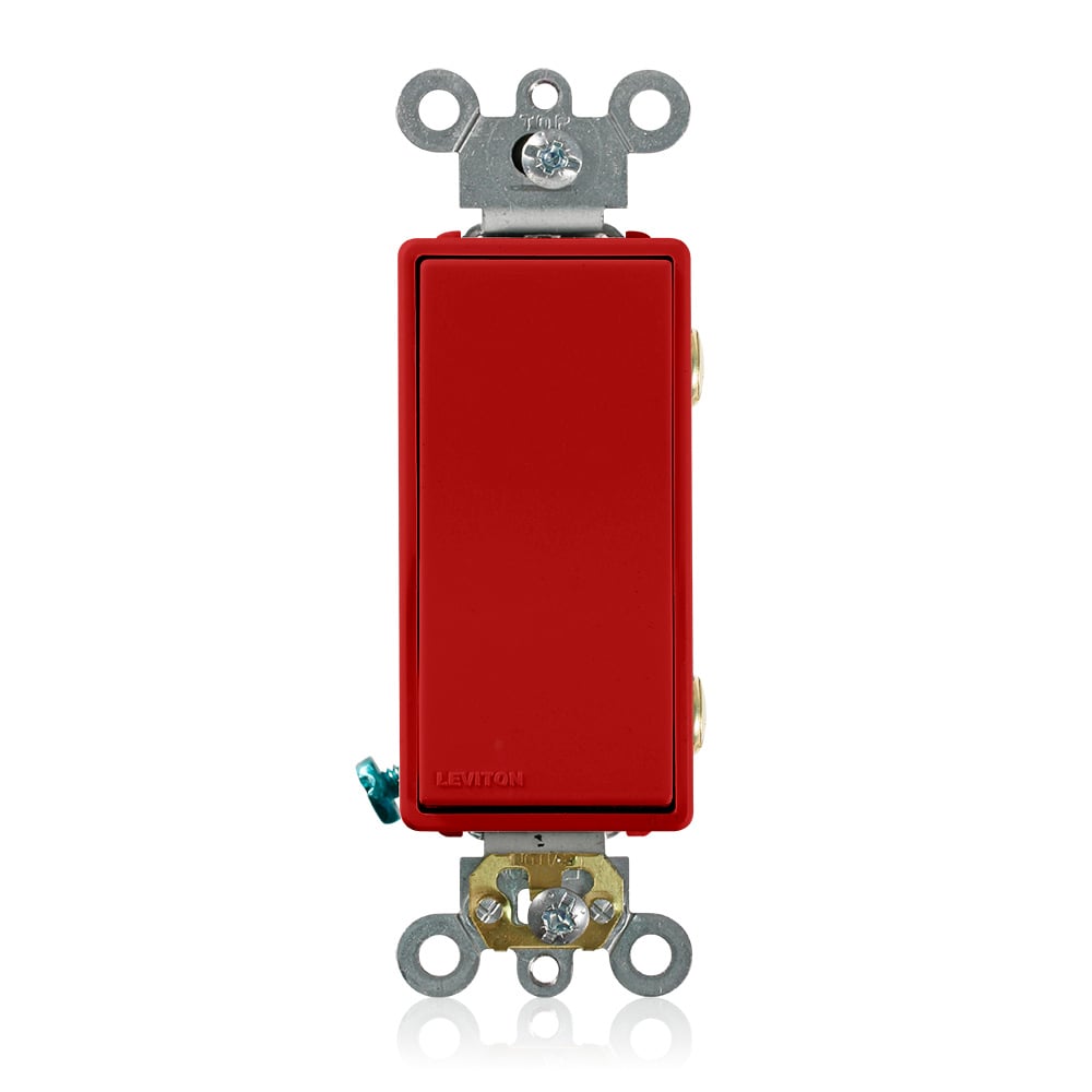 5622-2R Decora Self-Grounding Pilot Light AC Quiet Switch, 20 A, 1 hp, 2 hp Power Rating
