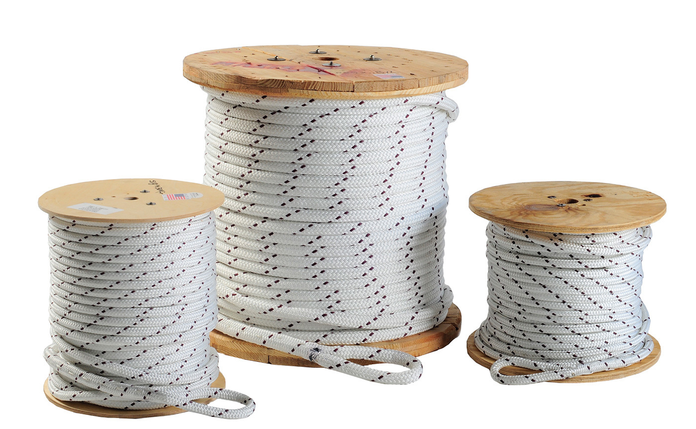 56823601 Double Braided Heavy Duty Cable Pulling Rope, 9/16 in OD, 600 ft L, Polyester