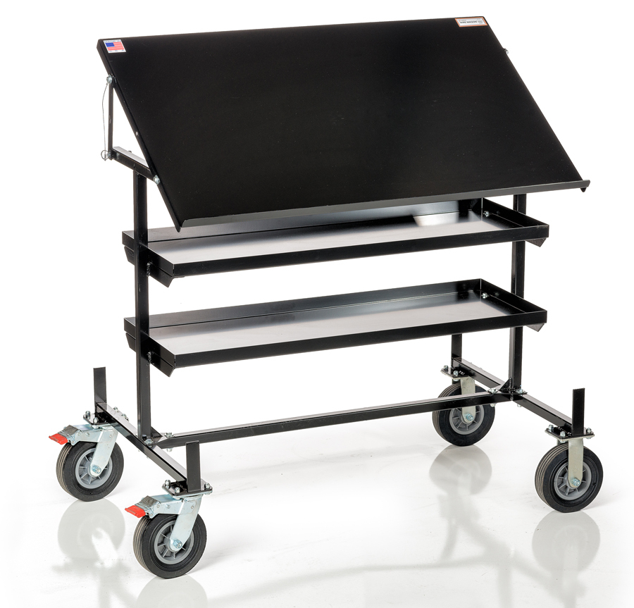56825501 Wire Wagon Work Station Mobile Print Table, 54 in L x 32 in W x 42 in H, 1000 lb Load