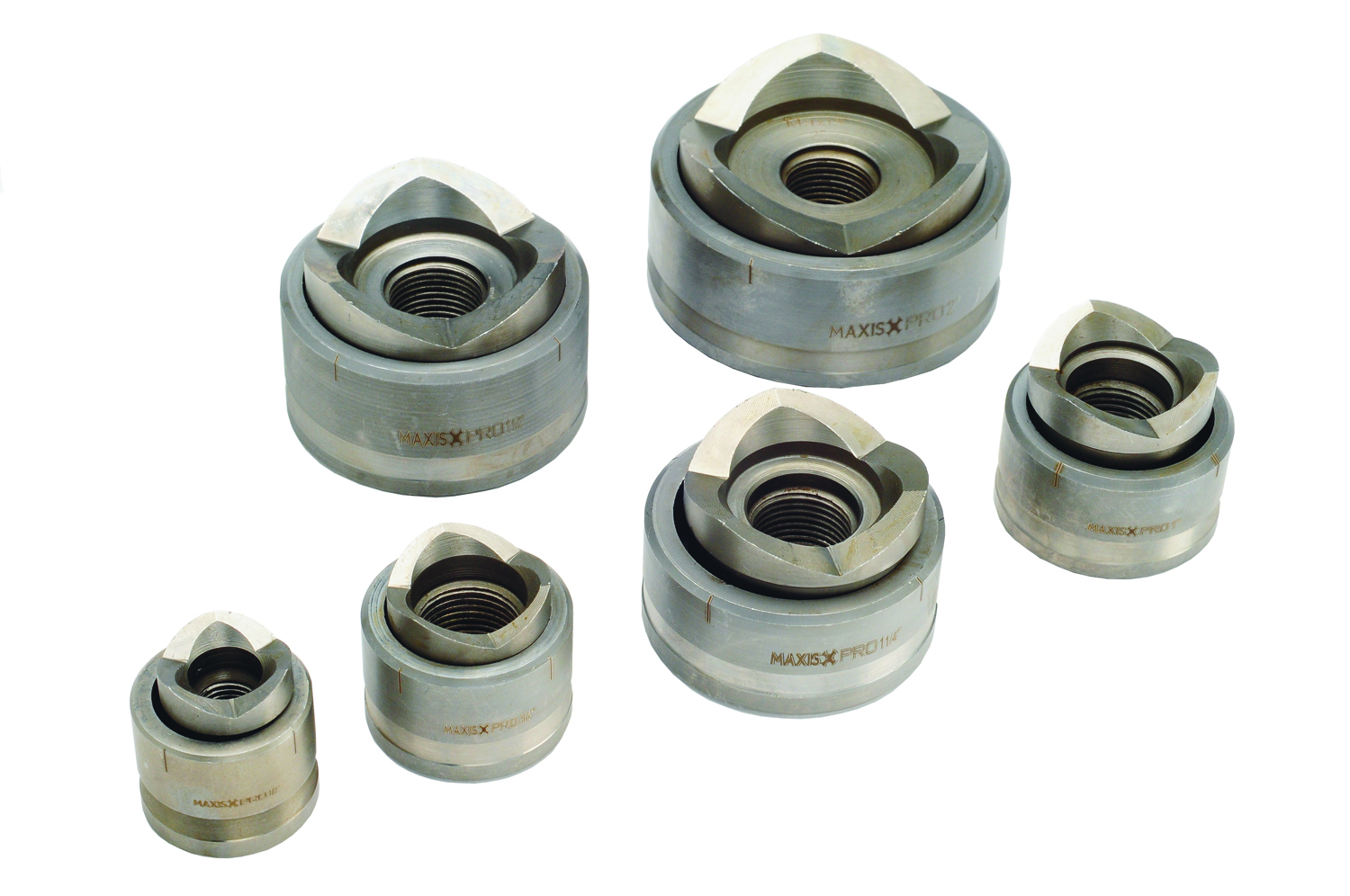 57177101 Max Punch Punch Die Set, 1/2 to 2 in Conduit/Pipe, 0.89 to 2.42 in ID Knockout, Stainless Steel, 10 ga